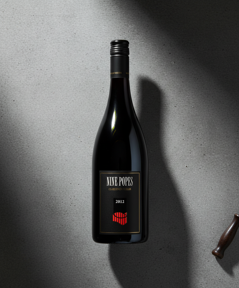 Charles Melton Nine Popes 2018 bottle portrait 928x1120 in gallery position 5 with shadow on gray background