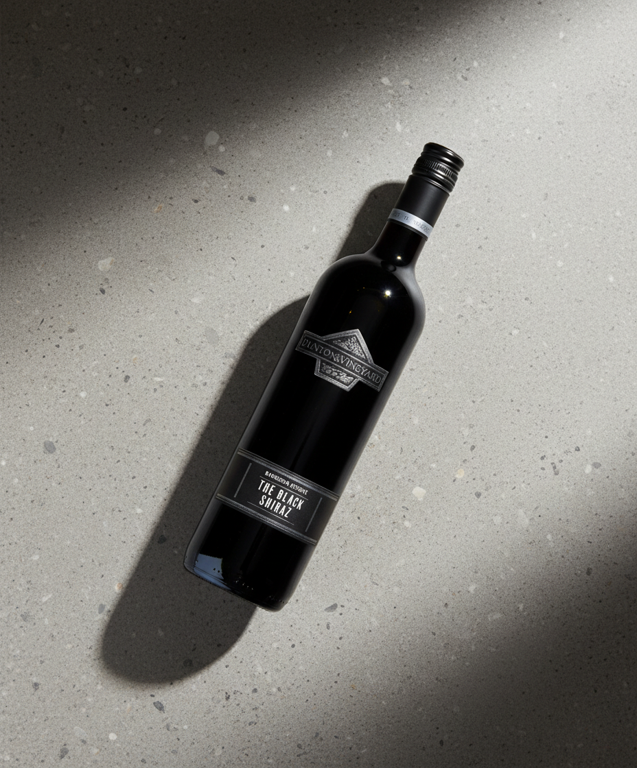 Berton Winemakers Reserve Shiraz 2023 bottle on gray surface, gallery image 5 in portrait orientation