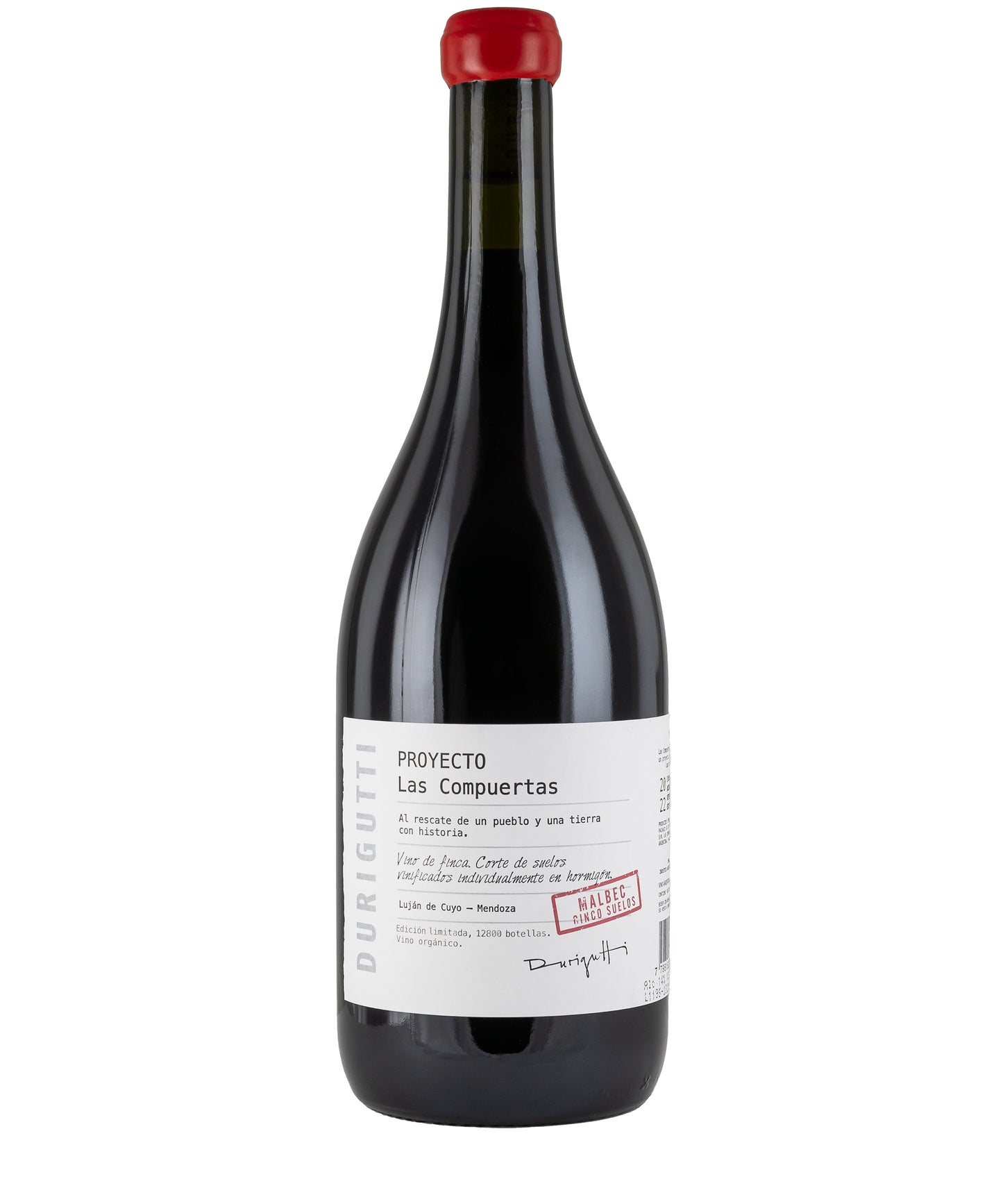 Durigutti Proyecto Las Compuertas Malbec 5 Suelos 2023 Argentine red wine bottle image