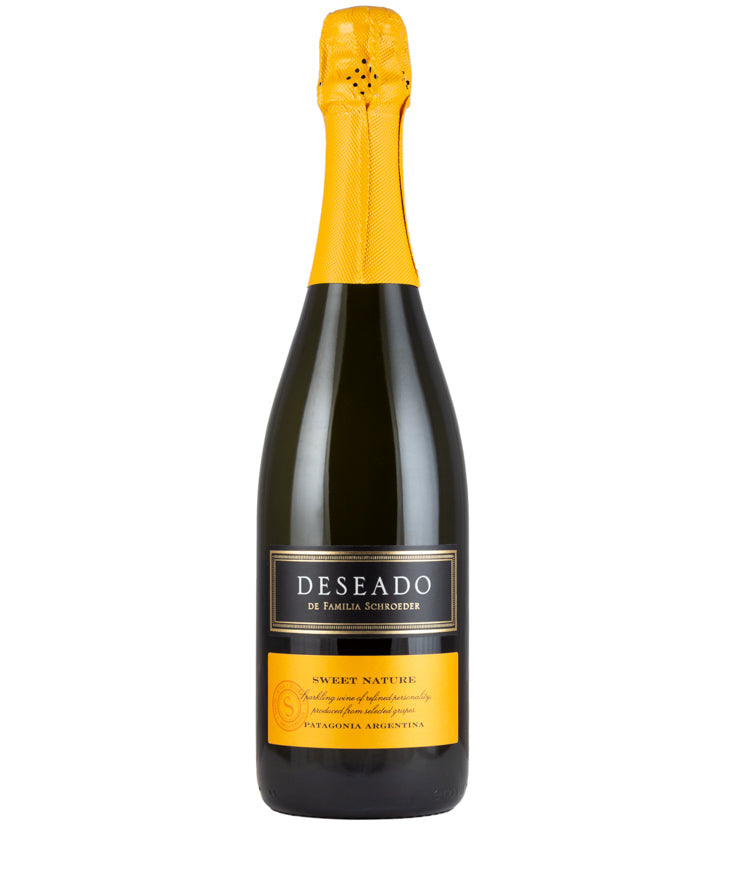 Familia Schroeder Deseado Natural Sweet Torrontes NV sparkling white wine from Argentina – wine bottle image