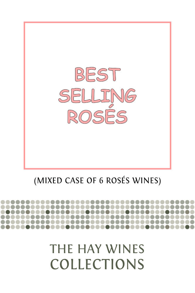 Best Selling Rose product label for a mixed case of six rosé wines from Hay Wines Collections