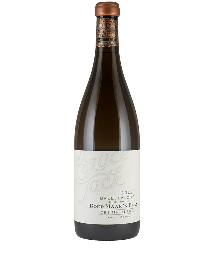Bruce Jack Boer Maak 'n Plan Chenin Blanc 2022 white wine bottle from South Africa Breedekloof
