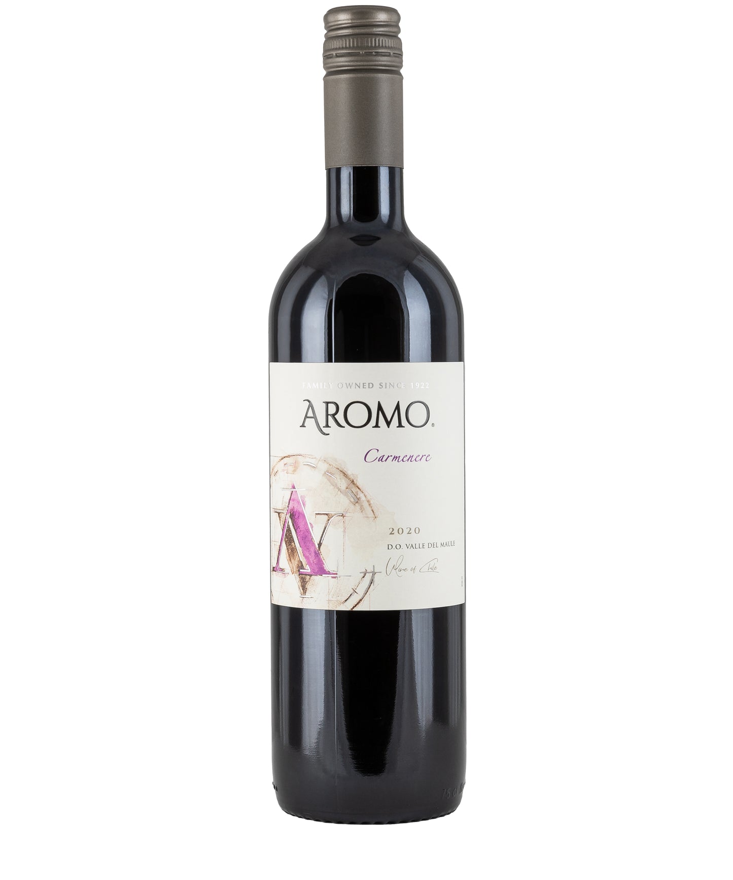 Aromo Carmenere 2020 red wine from Maule Valley Chile – wine bottle image