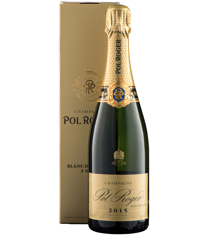 Pol Roger Blanc de Blancs Vintage Champagne 2015 French sparkling white wine bottle image