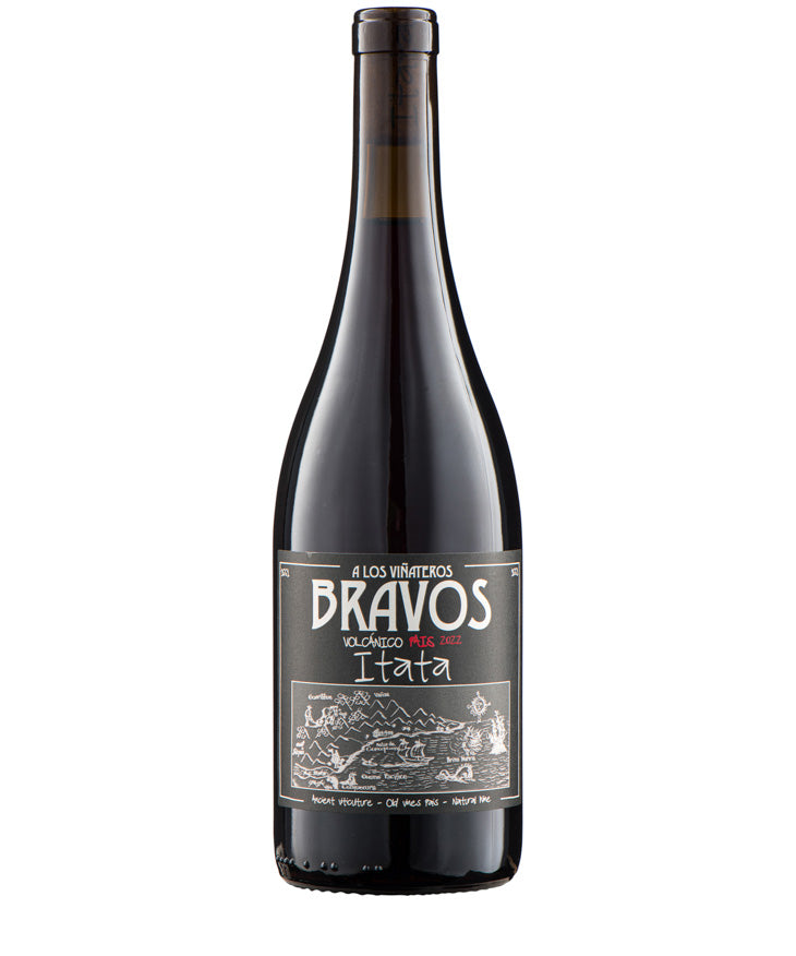 A Los Vinateros Bravos Volcanico Pais 2022 red Chilean wine bottle image