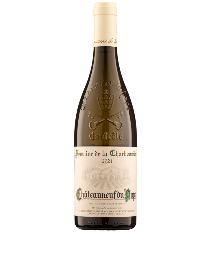 Domaine de la Charbonniere Chateauneuf du Pape Blanc 2023 French white wine – wine bottle image