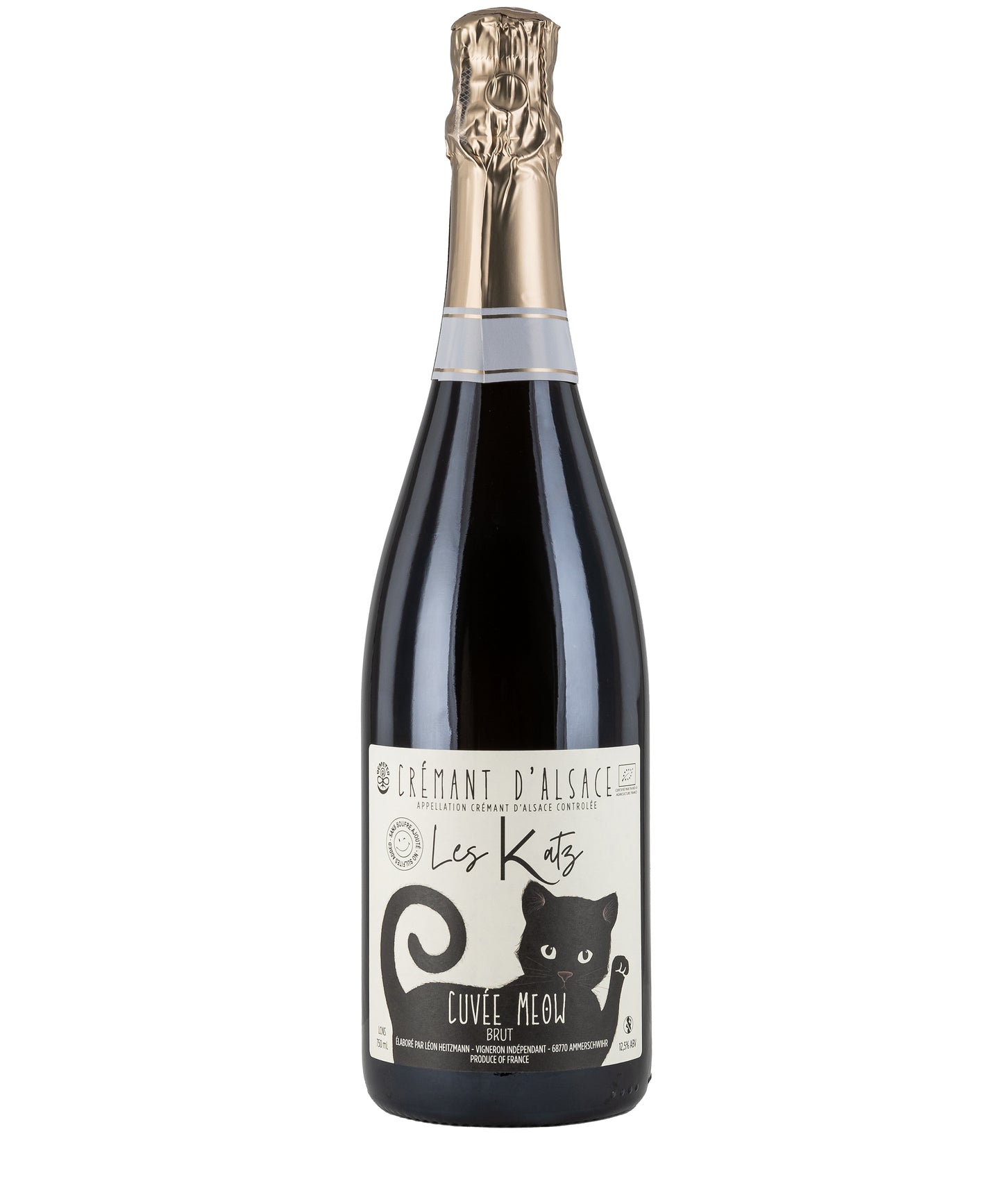 Domaine Klur Cuvee Meow Cremant d'Alsace Sans Soufre French sparkling wine bottle image
