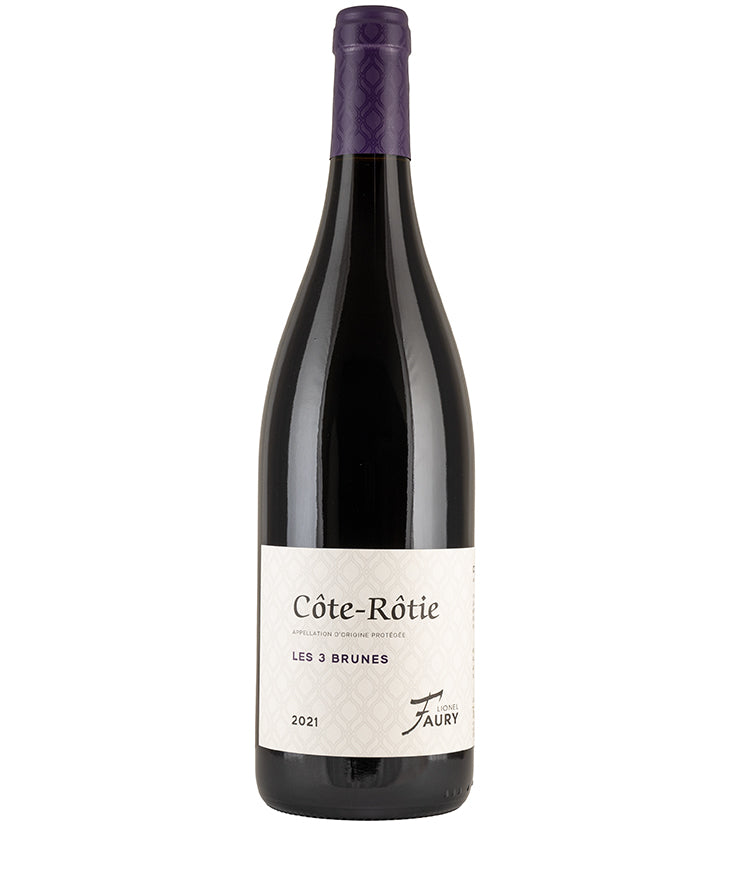 Faury Cote Rotie Trois Brunes 2023 French red wine from Rhone – wine bottle image