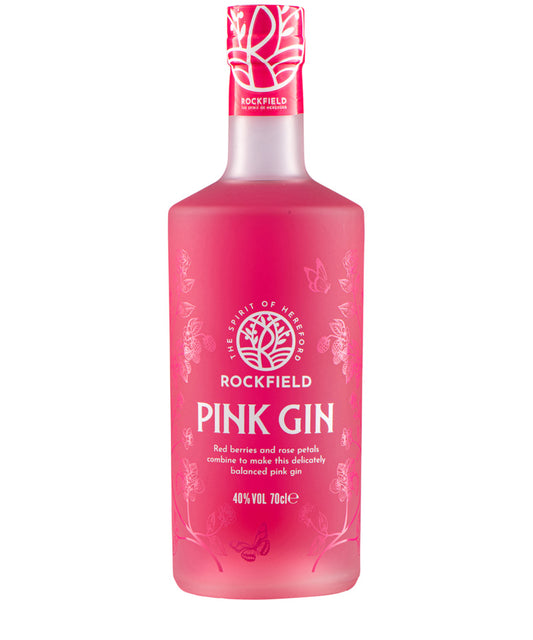 Rockfield Pink Gin pink spirit bottle image with 40% ABV from Hereford – spirit bottle image