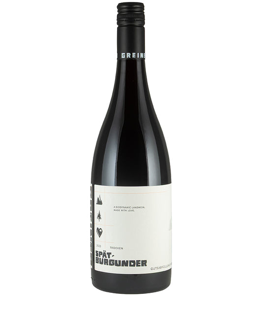 Weingut Greiner Spatburgunder Gutswein 2023 bottle of biodynamic fine red wine from Germany Baden region