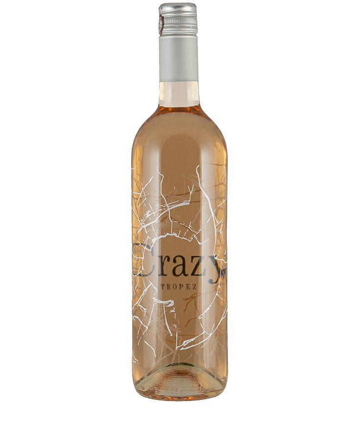 Bottle of Crazy Tropez Provence Rose NV French wine with pale pink color and modern label design