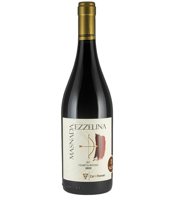Ca' da Roman Masnada Ezzelina 2022 red wine bottle with elegant label and gold foil top