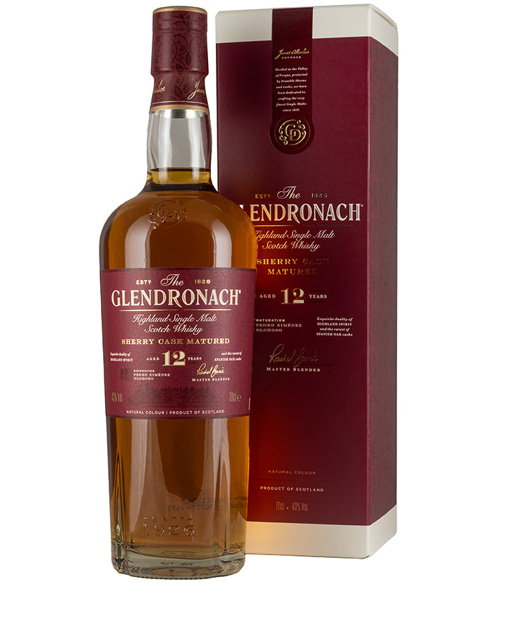 Glendronach 12 Year Old Single Malt Whisky from Scotland Speyside – spirit bottle image