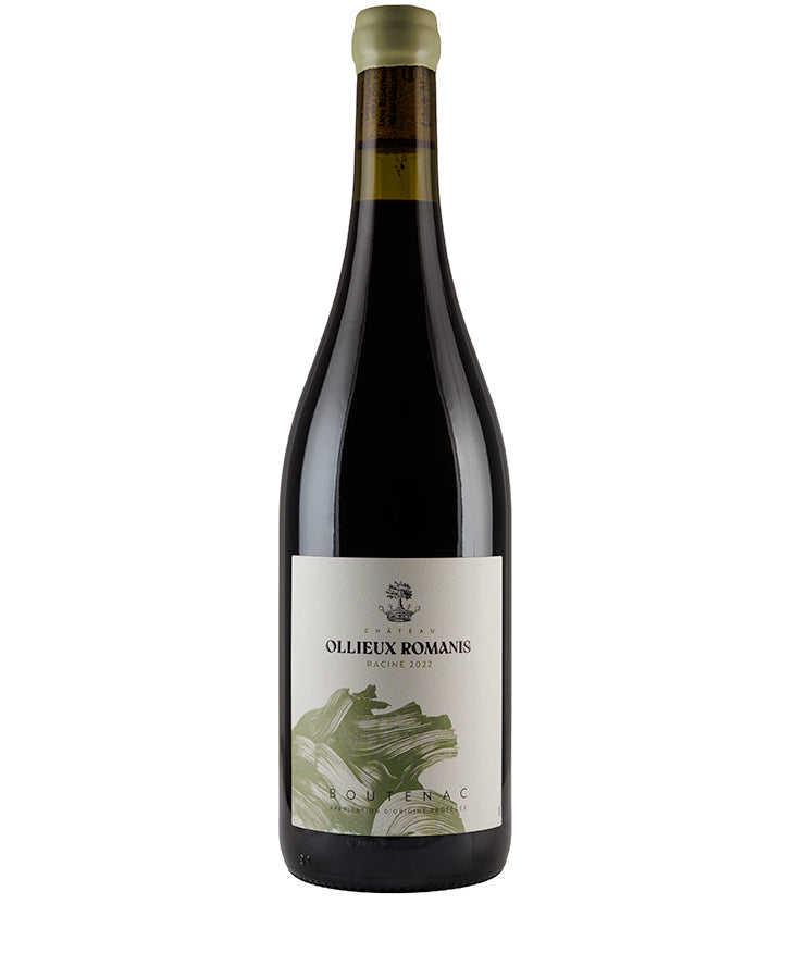 Bottle of Château Ollieux-Romanis Boutenac Rouge Racine 2022 red wine from Languedoc-Roussillon France