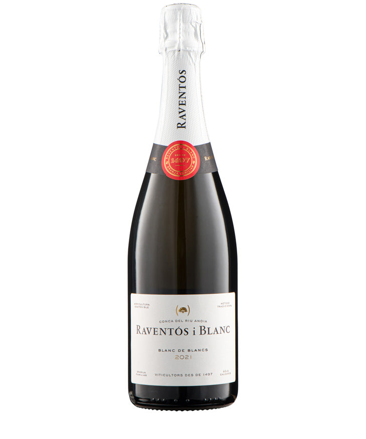 Raventos i Blanc Blanc de Blancs 2023 Spanish sparkling white wine – wine bottle image
