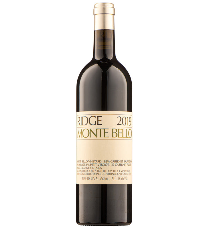 Ridge Monte Bello 2019 red California wine bottle image