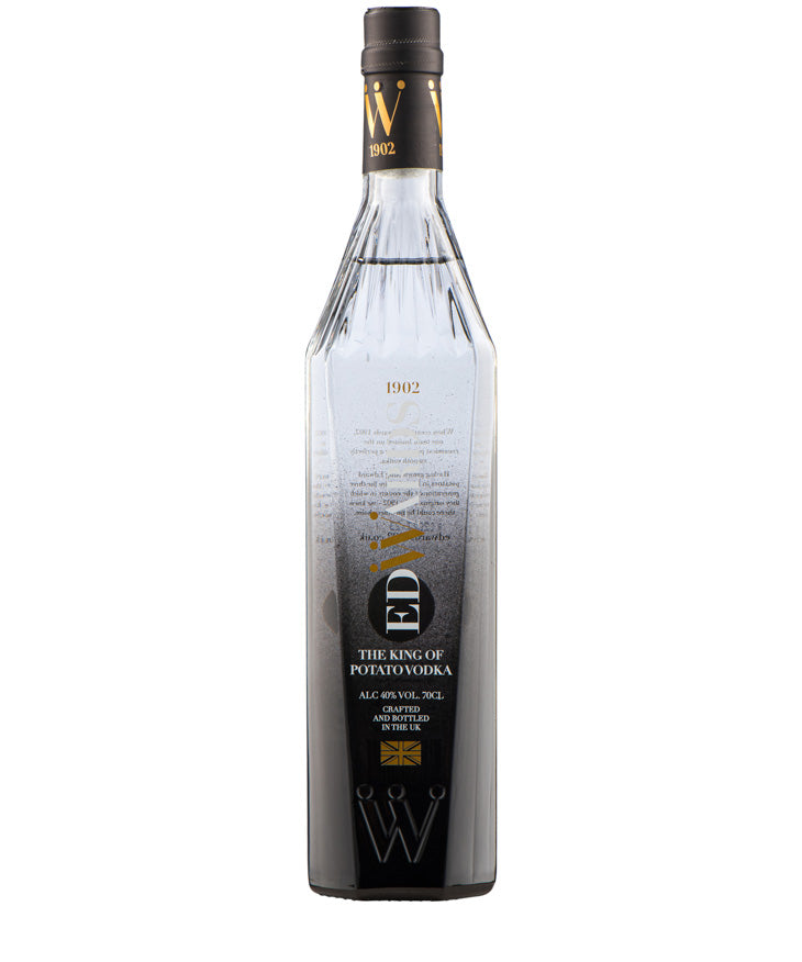 Edwards Potato Vodka English spirit clear bottle with black label – spirit bottle image