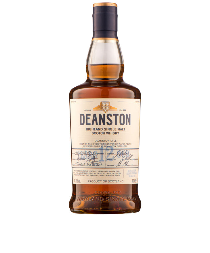 Deanston 12 Year Old Single Malt Whisky from Scotland Highland region – spirit bottle image