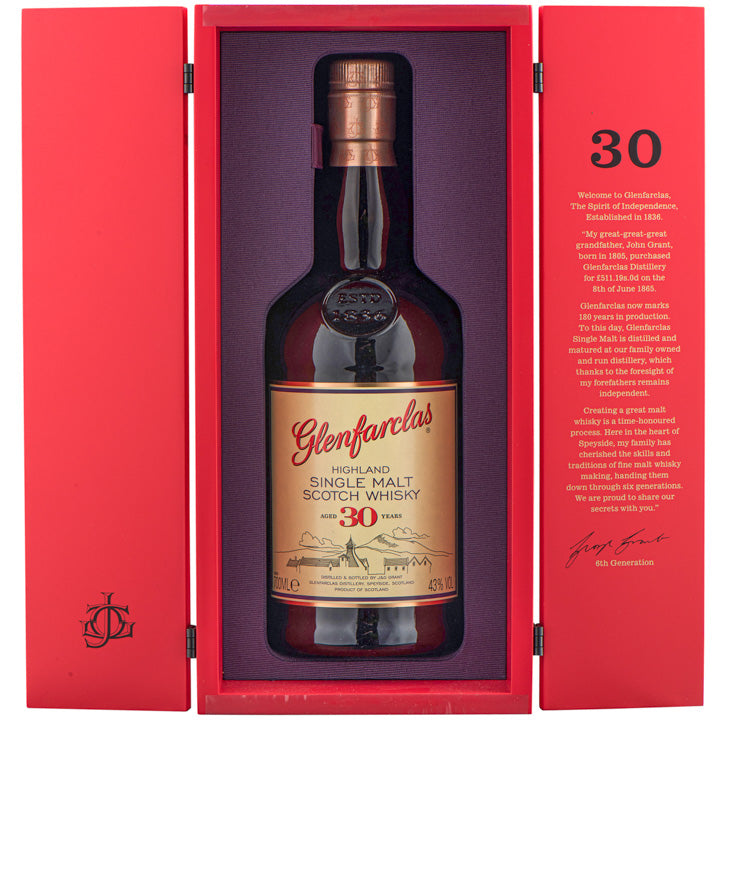 Glenfarclas 30 Year Old Single Malt Whisky from Highland Scotland – spirit bottle image