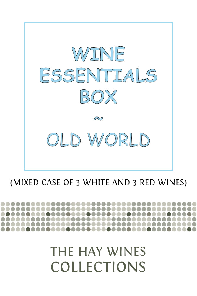 Old World Wine Box featuring wine essentials and mixed case of white and red wines by Hay Wines Collections