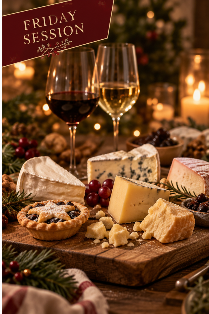 11.12.2026: "Very Merry Pairings" Christmas Cheese & Wine Tasting - Friday Session with cheese and wine