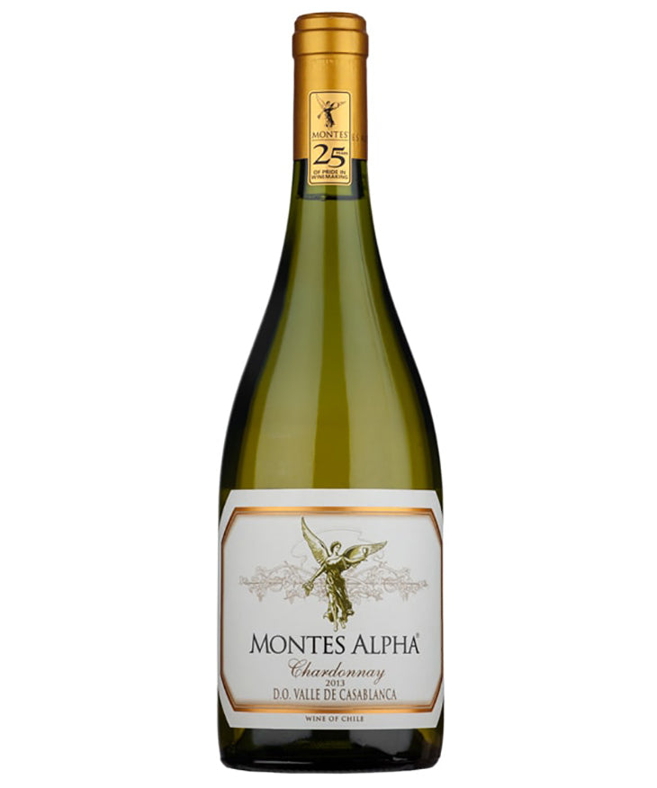 Montes Alpha Chardonnay 2022 white Chilean wine bottle image