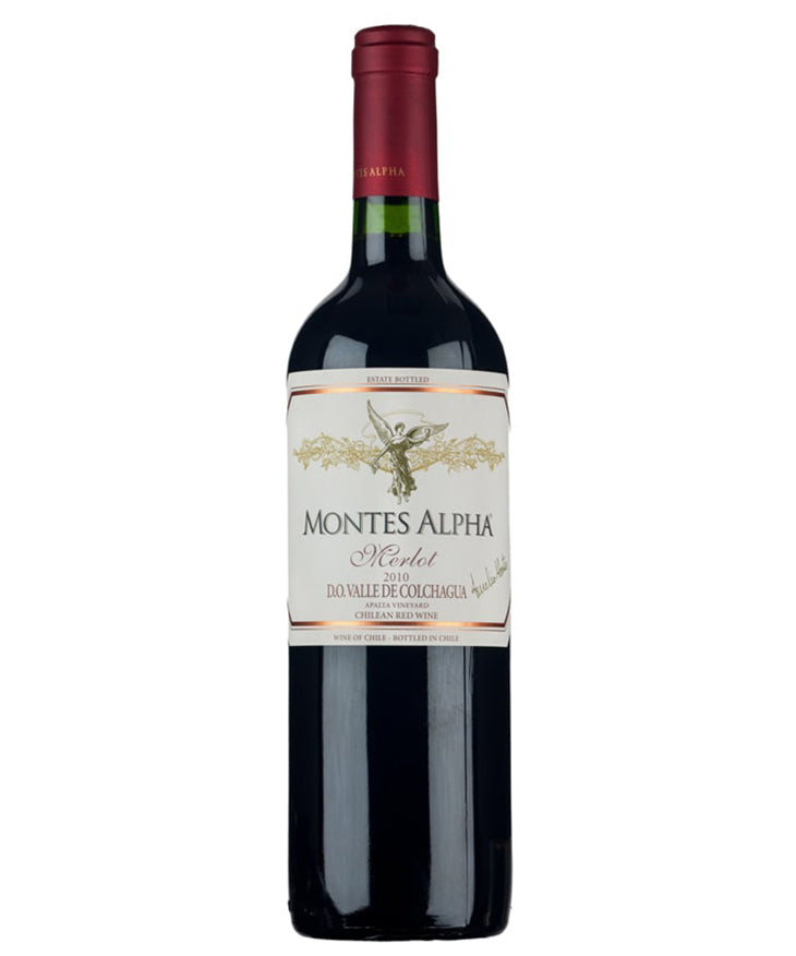 Montes Alpha Merlot 2022 Chilean red wine from Colchagua Valley – wine bottle image
