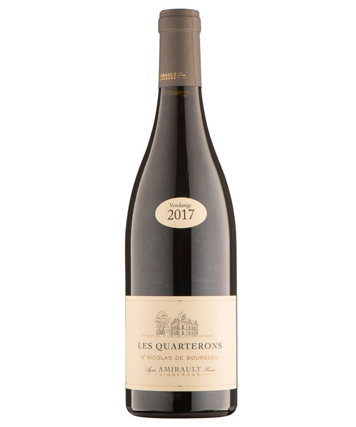 Les Quarterons St Nicolas de Bourgueil 2017 French red wine bottle image