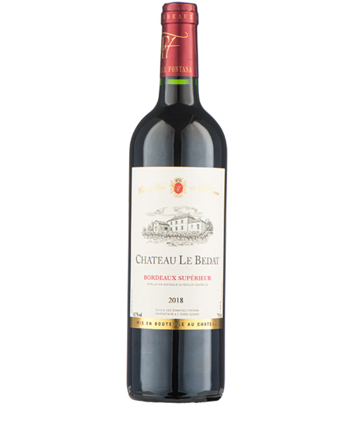 Chateau le Bedat Bordeaux Superieur 2021 red French wine bottle image
