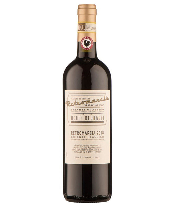 Monte Bernardi Retromarcia Chianti Classico 2022 Italian red wine Tuscany – wine bottle image