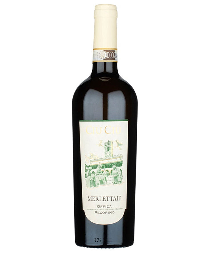 Ciu Ciu Merlettaie Offida Pecorino 2023 Italian white wine bottle image