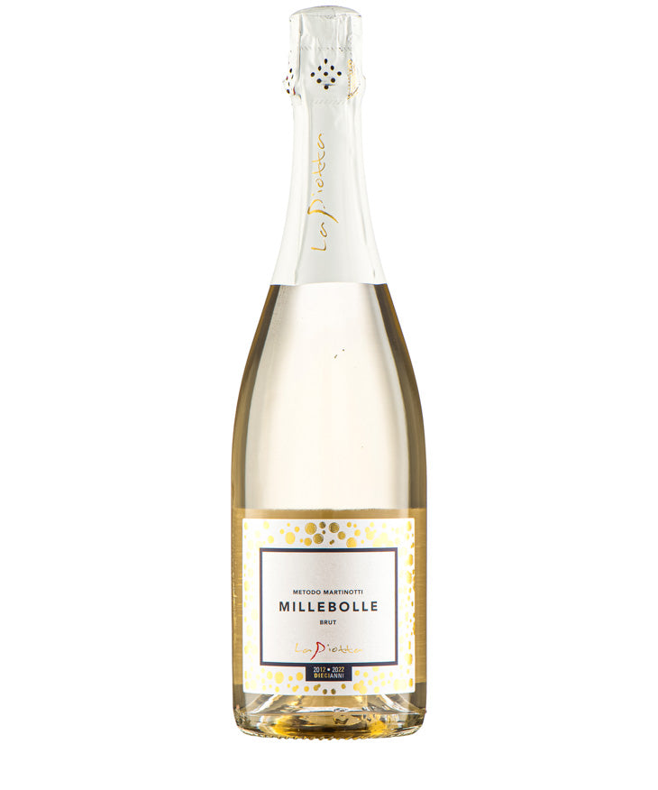 Organic Sparkling La Piotta MilleBolle Brut 2024 Italian sparkling wine – wine bottle image