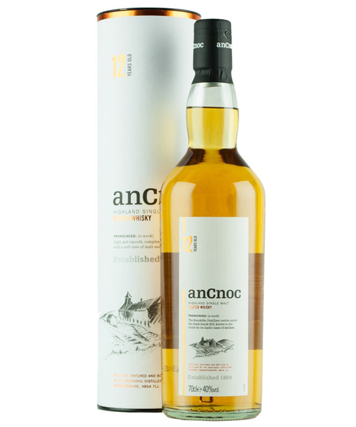 AnCnoc 12 Year Old Single Malt Whisky from Scotland Highland region – spirit bottle image