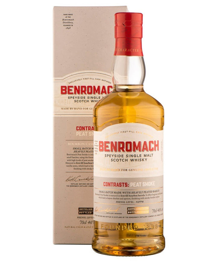 Benromach Peat Smoke Single Malt Whisky Speyside Scotland spirit bottle image