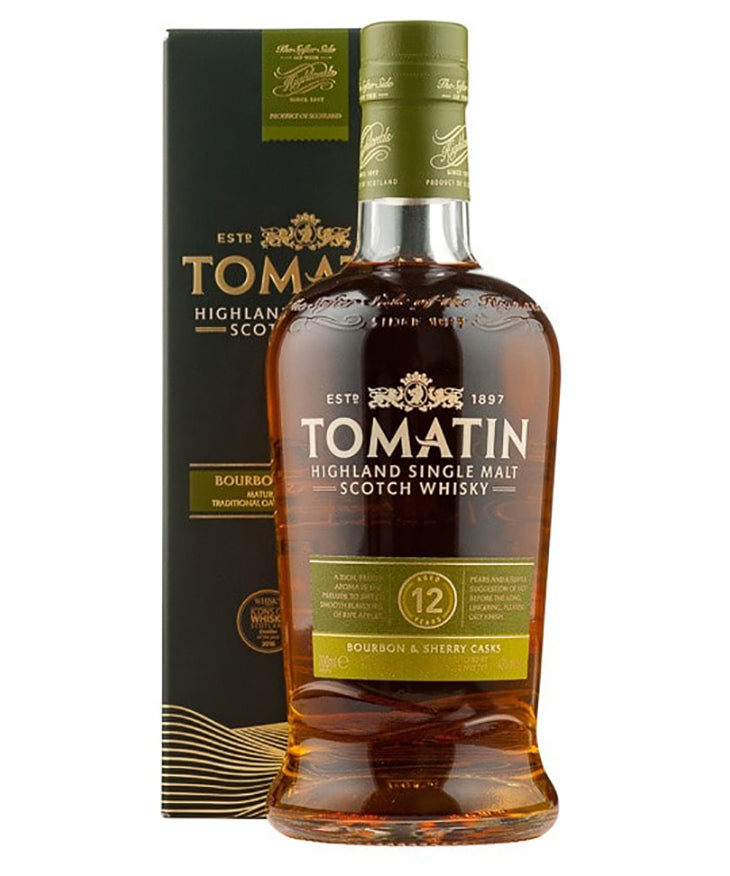 Tomatin 12 Year Old Single Malt Whisky from Scotland – spirit bottle image