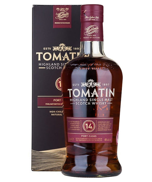 Tomatin 14 Year Old Single Malt Whisky from Scotland aged 14 years – spirit bottle image