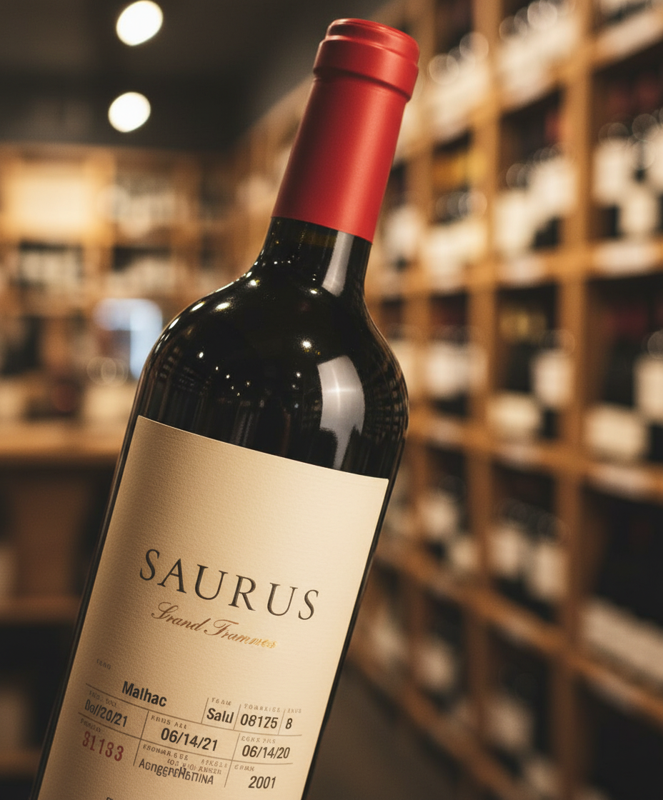 Familia Schroeder Saurus Barrel Fermented Malbec 2022 red wine from Patagonia – wine bottle image