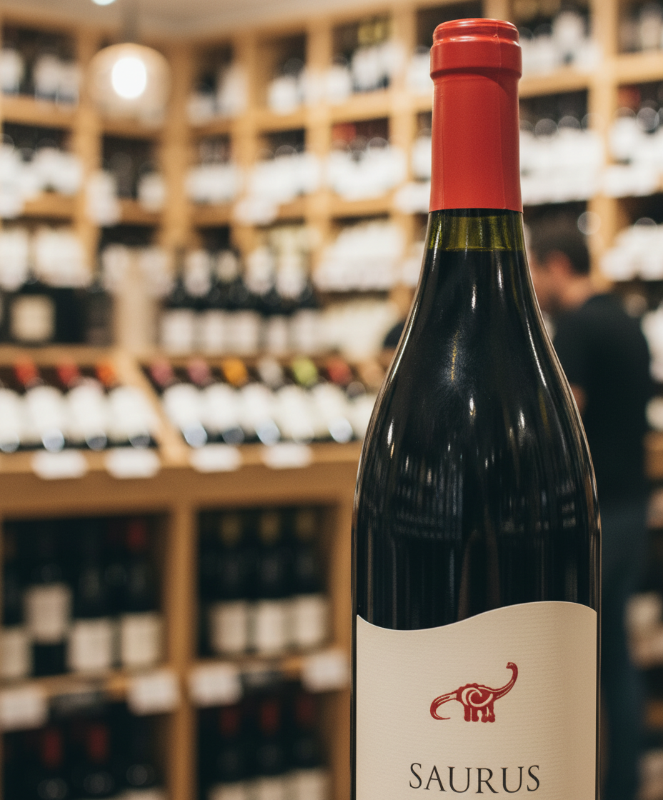 Familia Schroeder Saurus Pinot Noir 2023 red wine from Argentina – wine bottle image