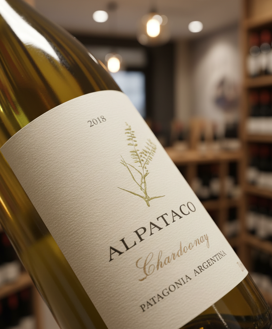 Familia Schroeder Alpataco Chardonnay 2024 white wine from Patagonia, Argentina – wine bottle image