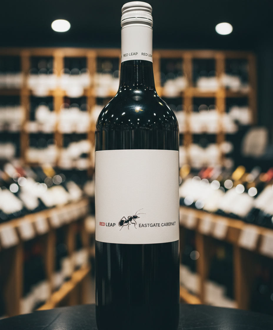 Lake Breeze Bull Ant Cabernet Merlot 2021 bottle in gallery position 2 with wine rack background