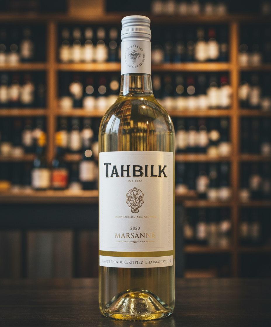 Tahbilk Marsanne 2022 white wine bottle portrait, gallery position 3, 928x1120 dimensions.