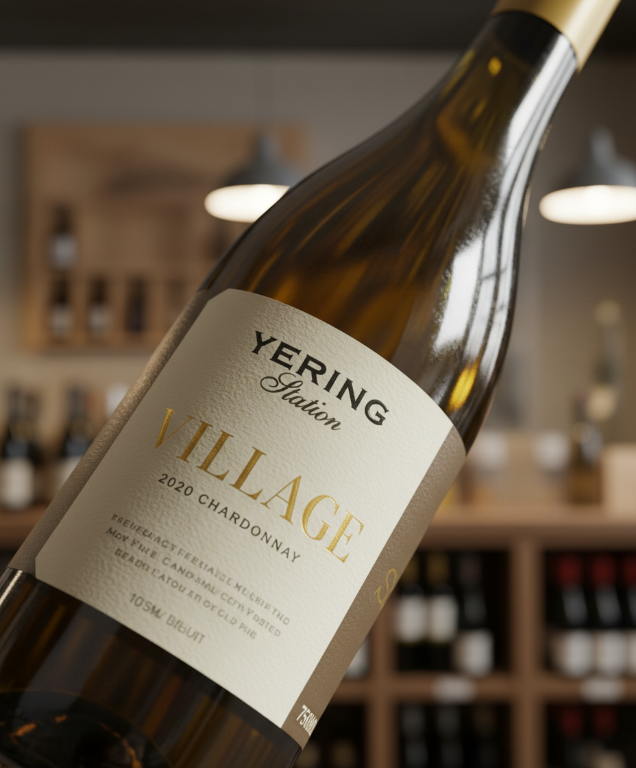 Yering Station Village Chardonnay 2023 bottle shown in portrait orientation, gallery position 3, 928x1120