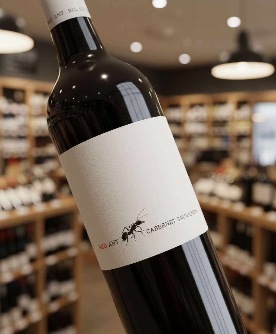 Lake Breeze Bull Ant Cabernet Merlot 2021 bottle close-up in portrait, gallery position 3, 928x1120 px
