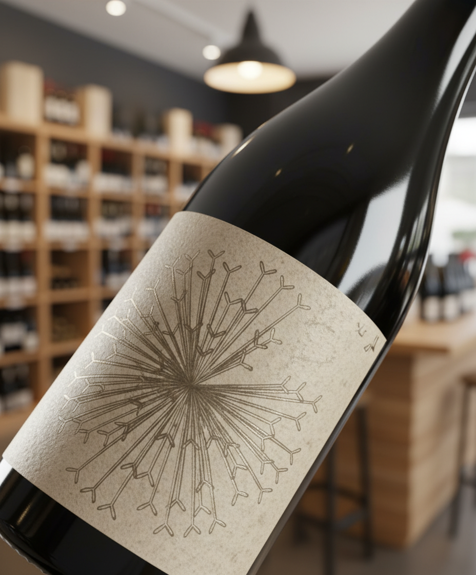 Dandelion Vineyards Lion's Tooth of McLaren Vale Shiraz/Riesling 2021 bottle close-up portrait view