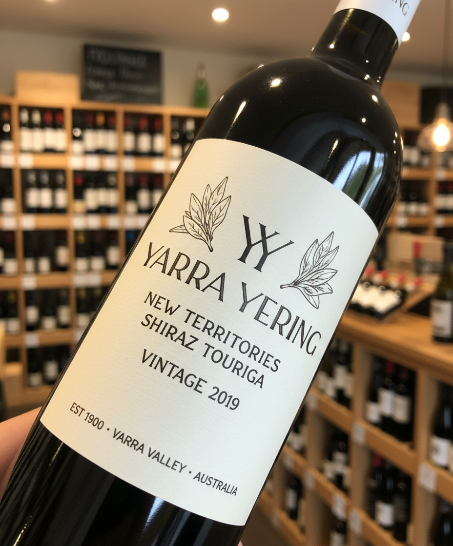 Yarra Yering New Territories Shiraz Touriga 2019 bottle close-up, gallery position 3, portrait 928x1120