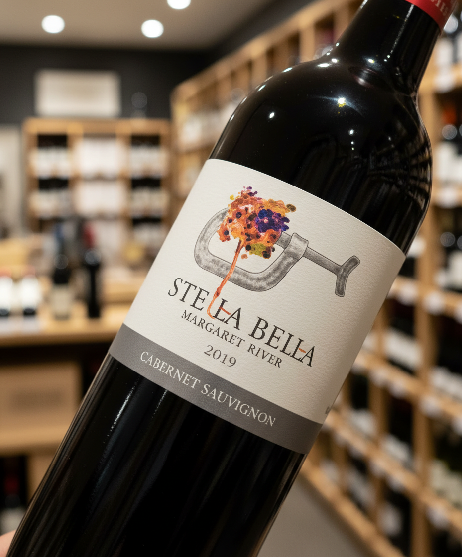 Stella Bella Cabernet Sauvignon 2021 bottle close-up in portrait orientation, gallery position 3, 928x1120