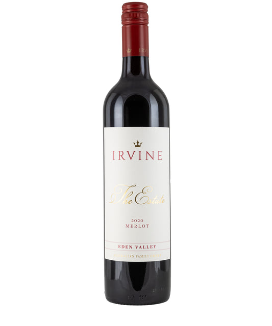 Irvine The Estate Merlot 2020 bottle showcasing fine Australian wine from Eden Valley by Hay Wines
