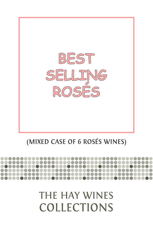 Best Selling Rose product label for a mixed case of six rosé wines from Hay Wines Collections
