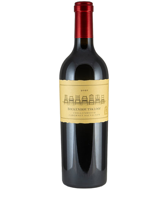 Boekenhoutskloof Stellenbosch Cabernet Sauvignon 2022 bottle of fine South African red wine with red foil top