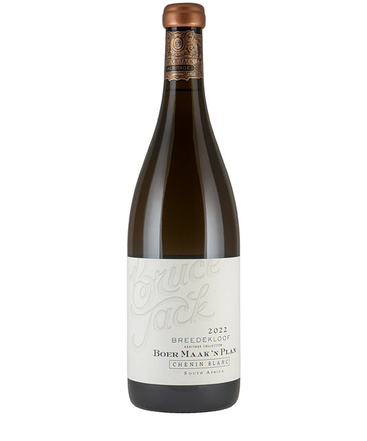 Bruce Jack Boer Maak 'n Plan Chenin Blanc 2022 white wine bottle from South Africa Breedekloof